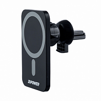 PM6642 Магнитный держатель телефона на дефлектор обдува с функцией беспр.зарядки (КИТАЙ) ZIPOWER